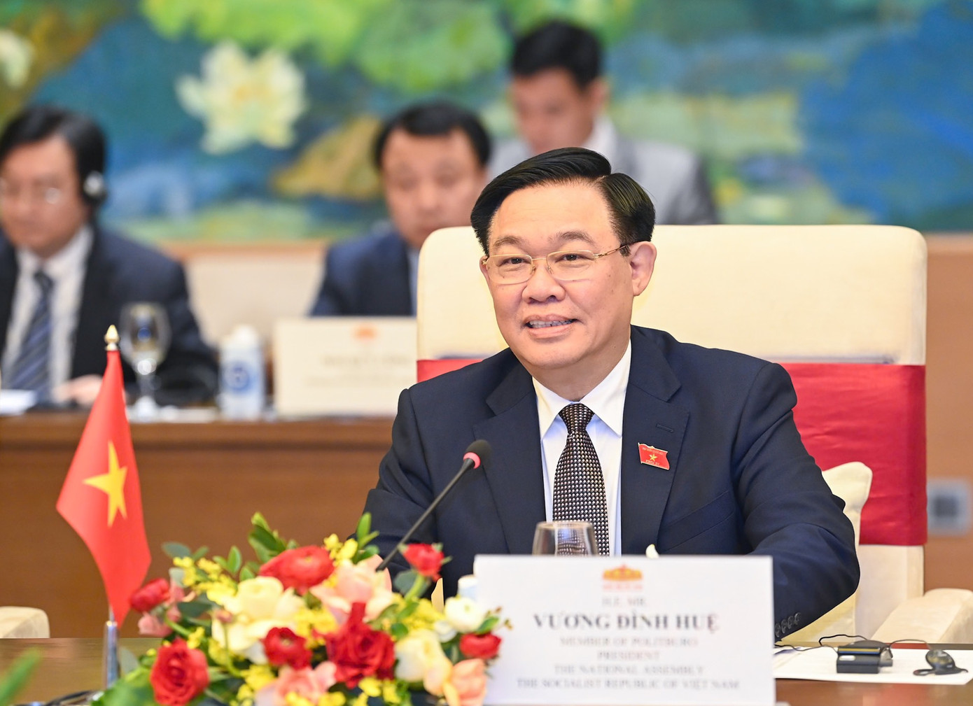 Chủ tịch Quốc hội Vương Đình Huệ trong cuộc hội kiến Tổng thống Indonesia ngày 12/1. (Ảnh: Nhật Minh)