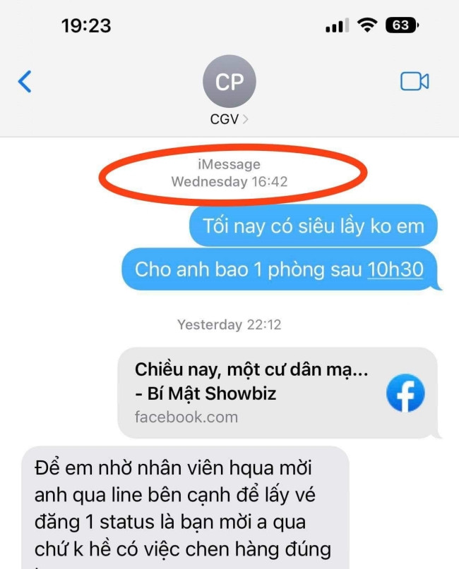 Tin nhắn book rạp và...