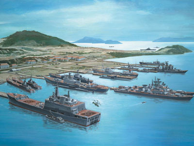 Tàu hạm đội Thái Bình Dương neo đậu trong cảng Cam Ranh