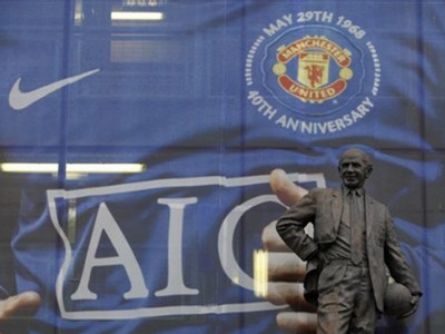 Hợp đồng tài trợ áo thi đấu của AIG với MU sẽ kết thúc vào tháng 5 năm 2010 / ảnh AP