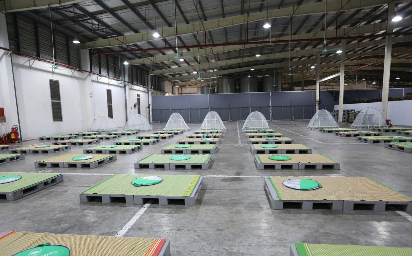 Chỗ ở tạm thời của công nhân Nhà máy sữa Vinamilk Tiên Sơn được đảm bảo giãn cách an toàn