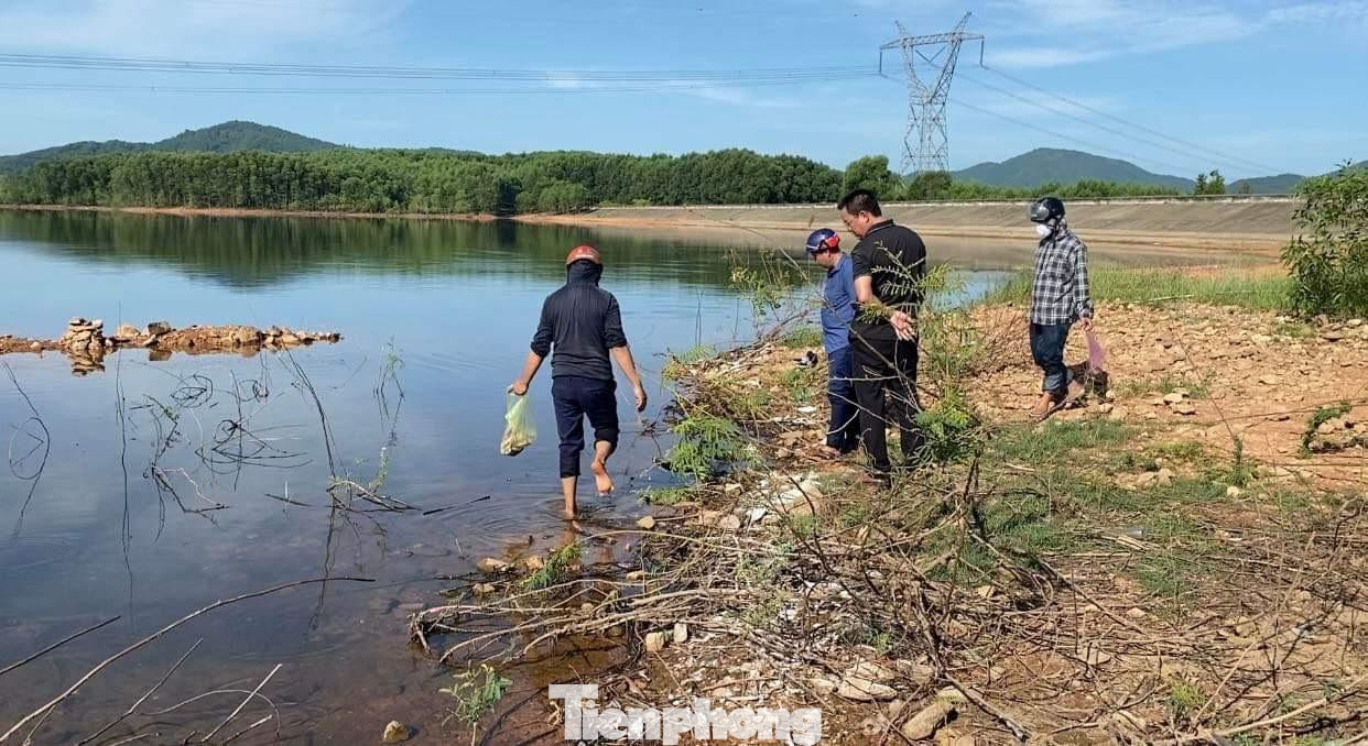 Số cá chết đang được thu gom để đưa đi xử lý. Số cá chết đang được thu gom để đưa đi xử lý.