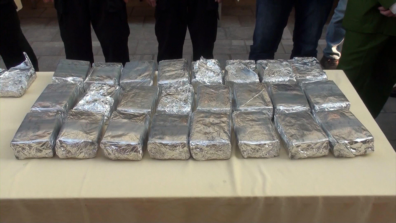 Số lượng lớn ma túy thu giữ.