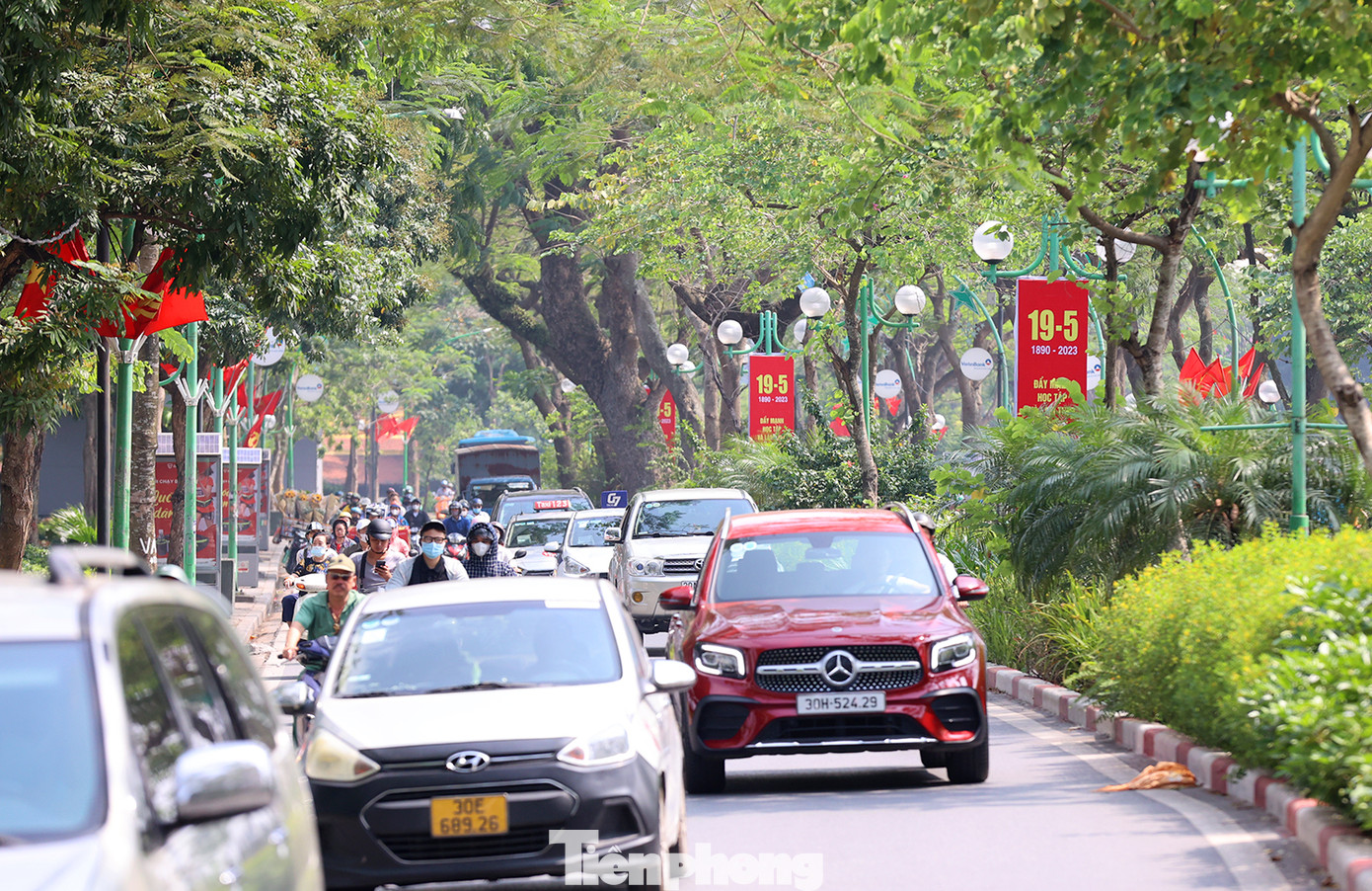 Lá đỏ rực trên đường Thanh niên. Lá đỏ rực trên đường Thanh niên.