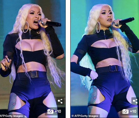 Cardi B áo cutout bó chặt, khoe ngực quá đà ảnh 3