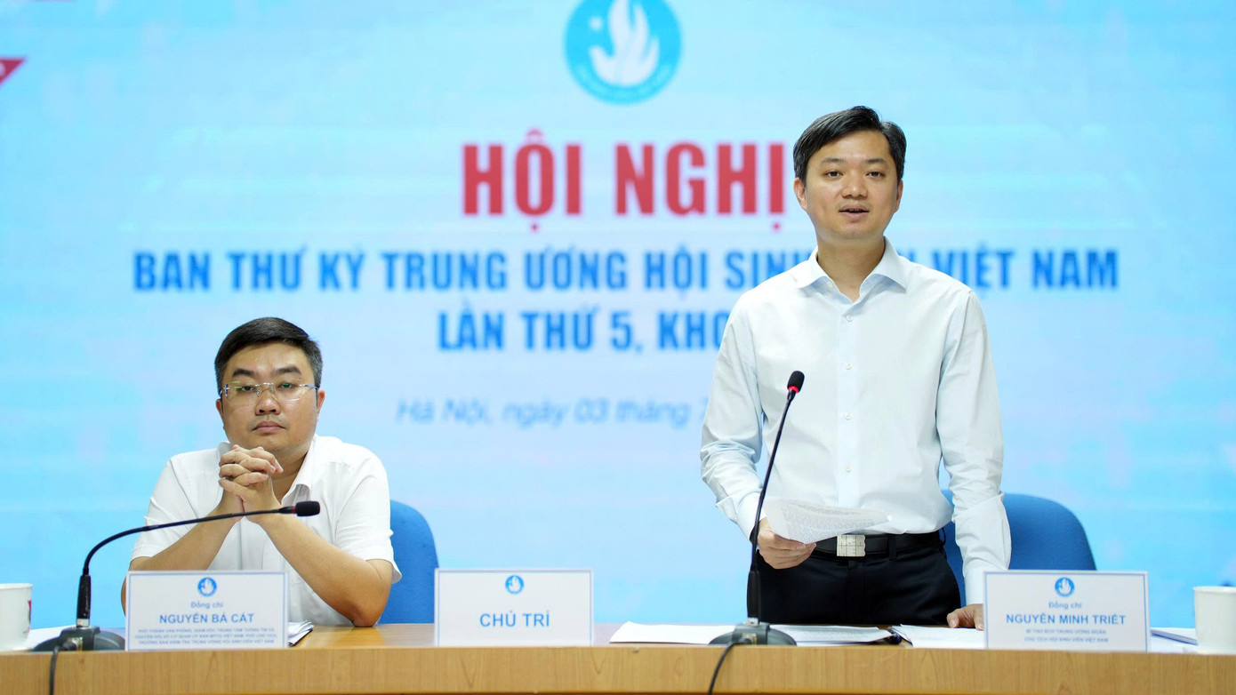 Anh Nguyễn Minh Triết - Bí thư T.Ư Đoàn, Chủ tịch T.Ư Hội SVVN phát biểu kết luận hội nghị. Anh Nguyễn Minh Triết - Bí thư T.Ư Đoàn, Chủ tịch T.Ư Hội SVVN phát biểu kết luận hội nghị.