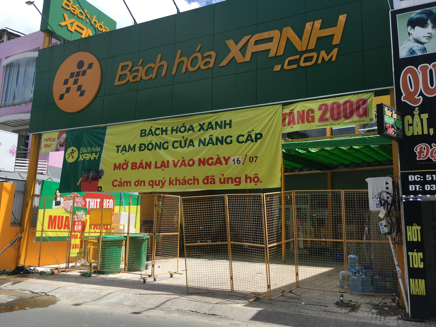 Bách Hóa Xanh trên đường Huỳnh Tịnh Của (quận 3) đang tạm đóng cửa. Bách Hóa Xanh trên đường Huỳnh Tịnh Của (quận 3) đang tạm đóng cửa.