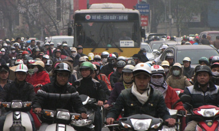 ...ách tắc trên đường Nguyễn Lương Bằng