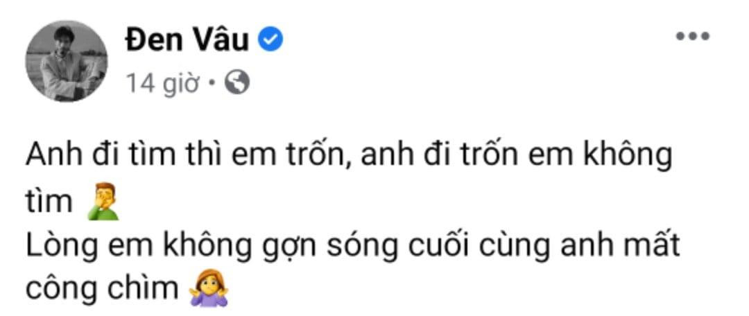 Dòng trạng thái mà rapper Đen Vâu đăng tải tối qua 6/7.