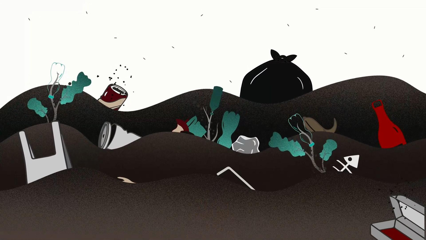 Dòng sông đã tràn ngập rác là rác.