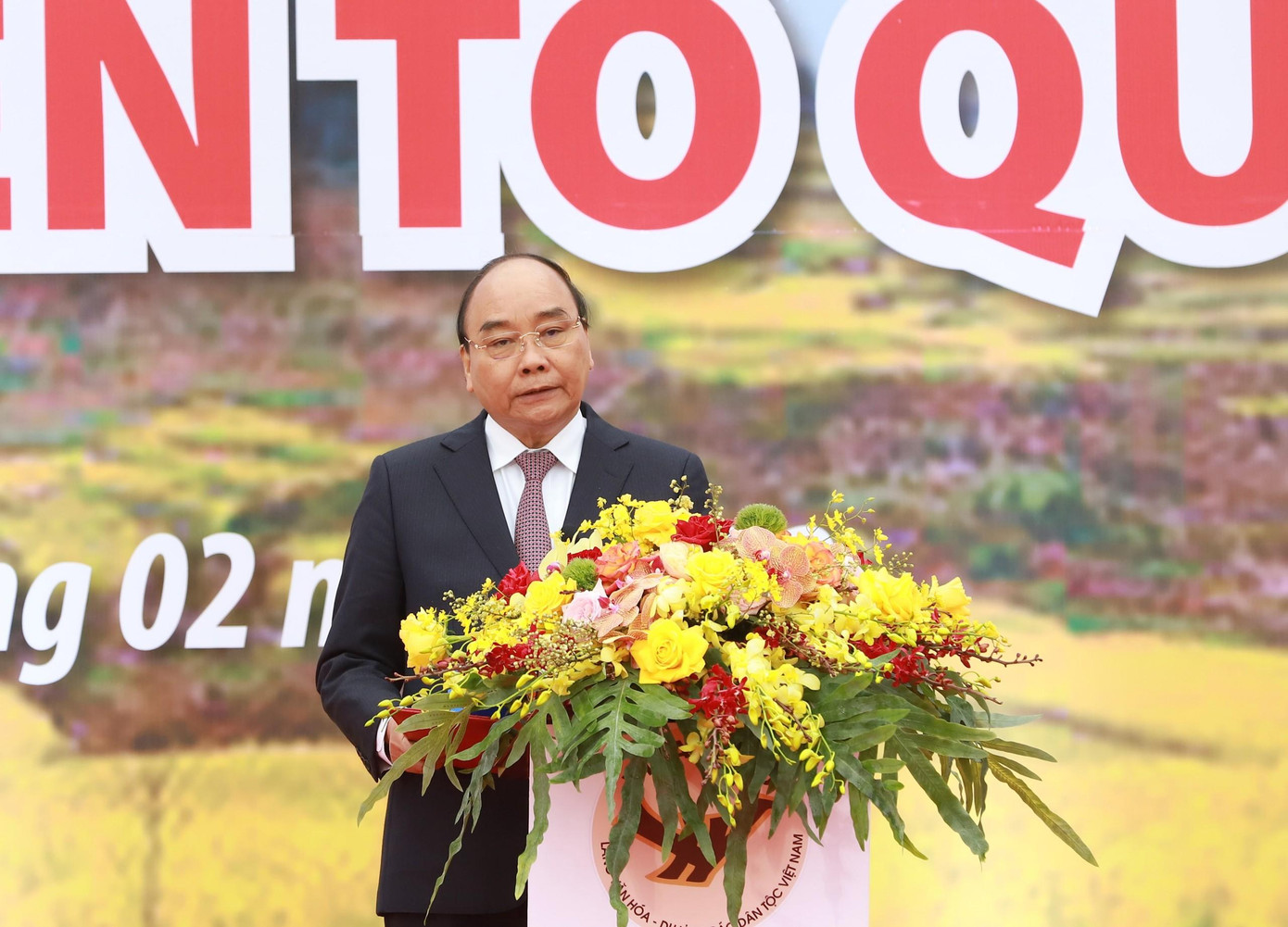 Chủ tịch nước Nguyễn Xuân Phúc phát biểu khai mạc Ngày hội Sắc xuân trên mọi miền tổ quốc 2022.