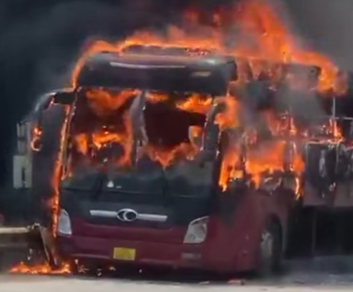 Hiện trường vụ cháy. Ảnh cắt từ clip