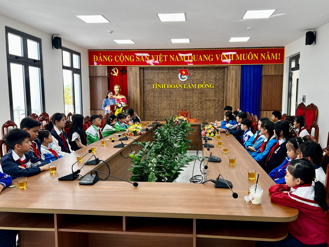 Toàn cảnh điểm cầu chính tại Hội trường Tỉnh Đoàn Lâm Đồng.