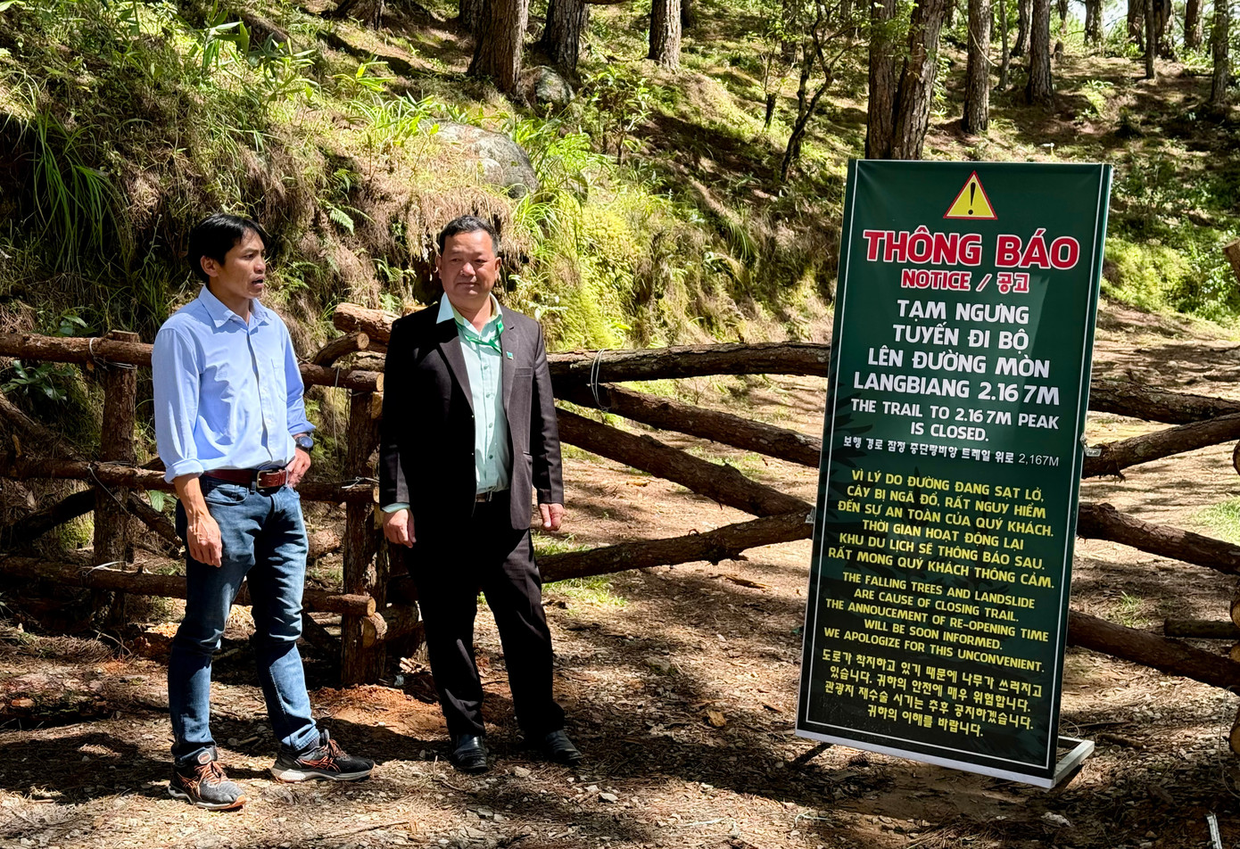 Khu du lịch Langbiang đang tạm ngưng hoạt động đi bộ khám phá núi do vào mùa mưa.