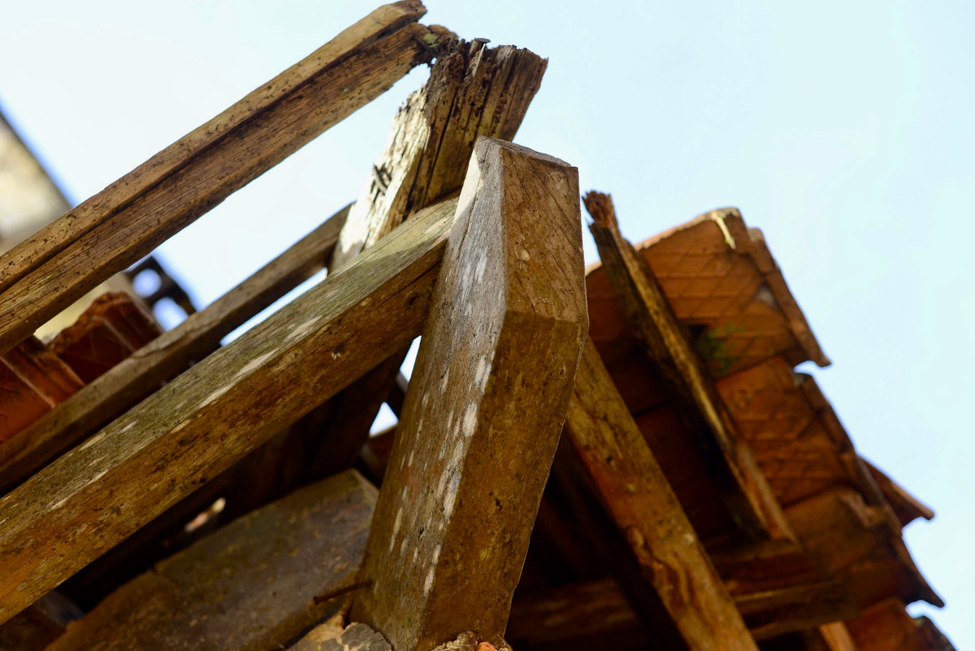 Một số hạng mục làm bằng gỗ bị mục nát