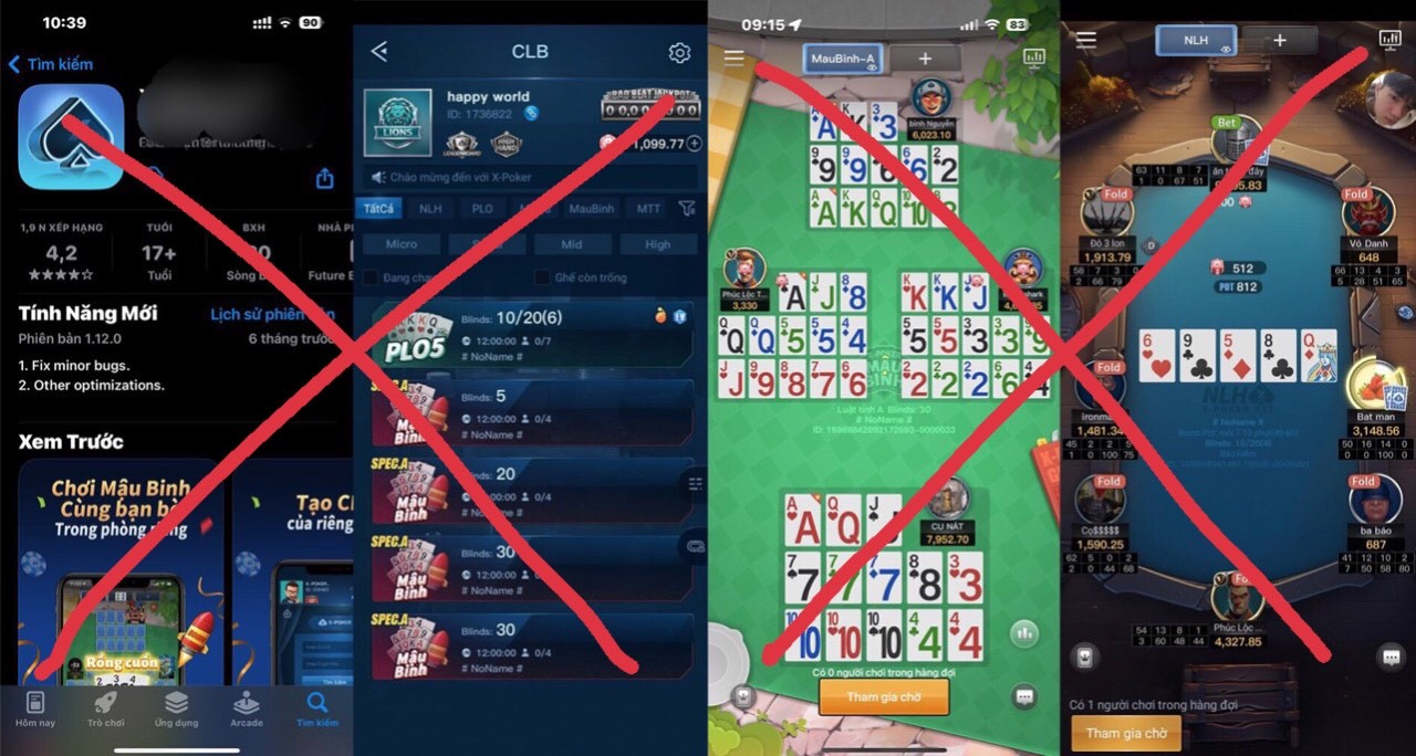 Trên các kho ứng dụng CH play, App store… có vô số ứng dụng đánh bạc trá hình. Ảnh: CA