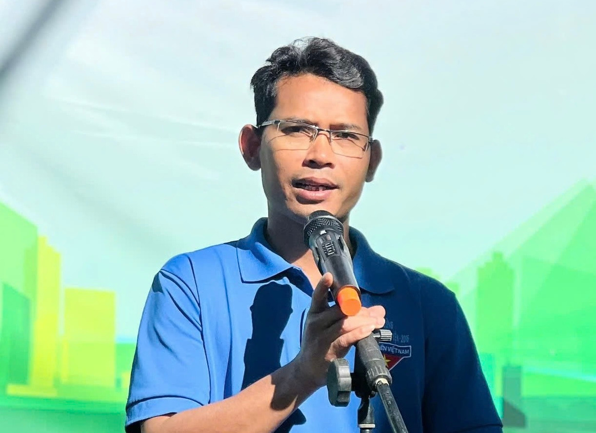Anh Ndu Ha Biên - Bí thư Tỉnh Đoàn Lâm Đồng phát biểu tại lễ phát động