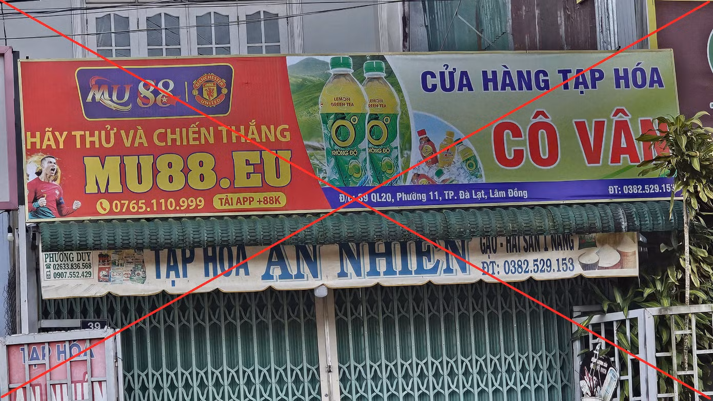 Nhiều cửa hàng tạp hoá sử dụng biển quảng cáo trá hình