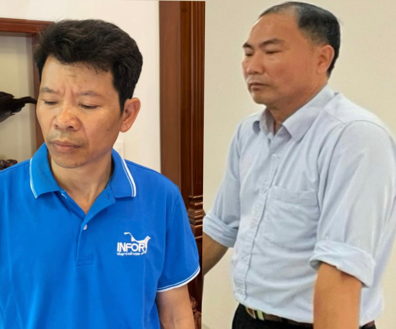 Bị can Nguyên (bên trái) và Dũng (bên phải) Bị can Nguyên (bên trái) và Dũng (bên phải)