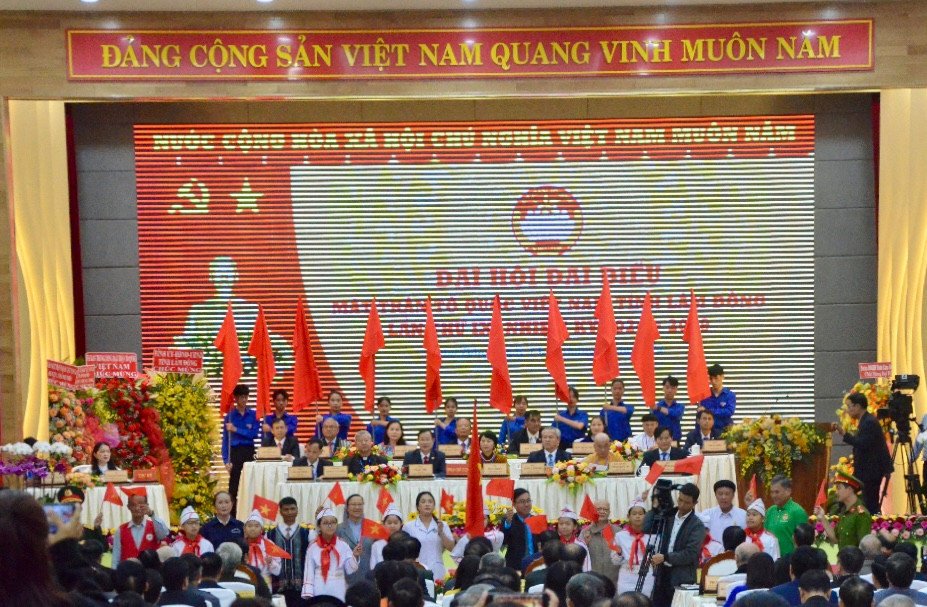 Toàn cảnh Đại hội đại biểu MTTQ Việt Nam tỉnh Lâm Đồng sáng 16/8.