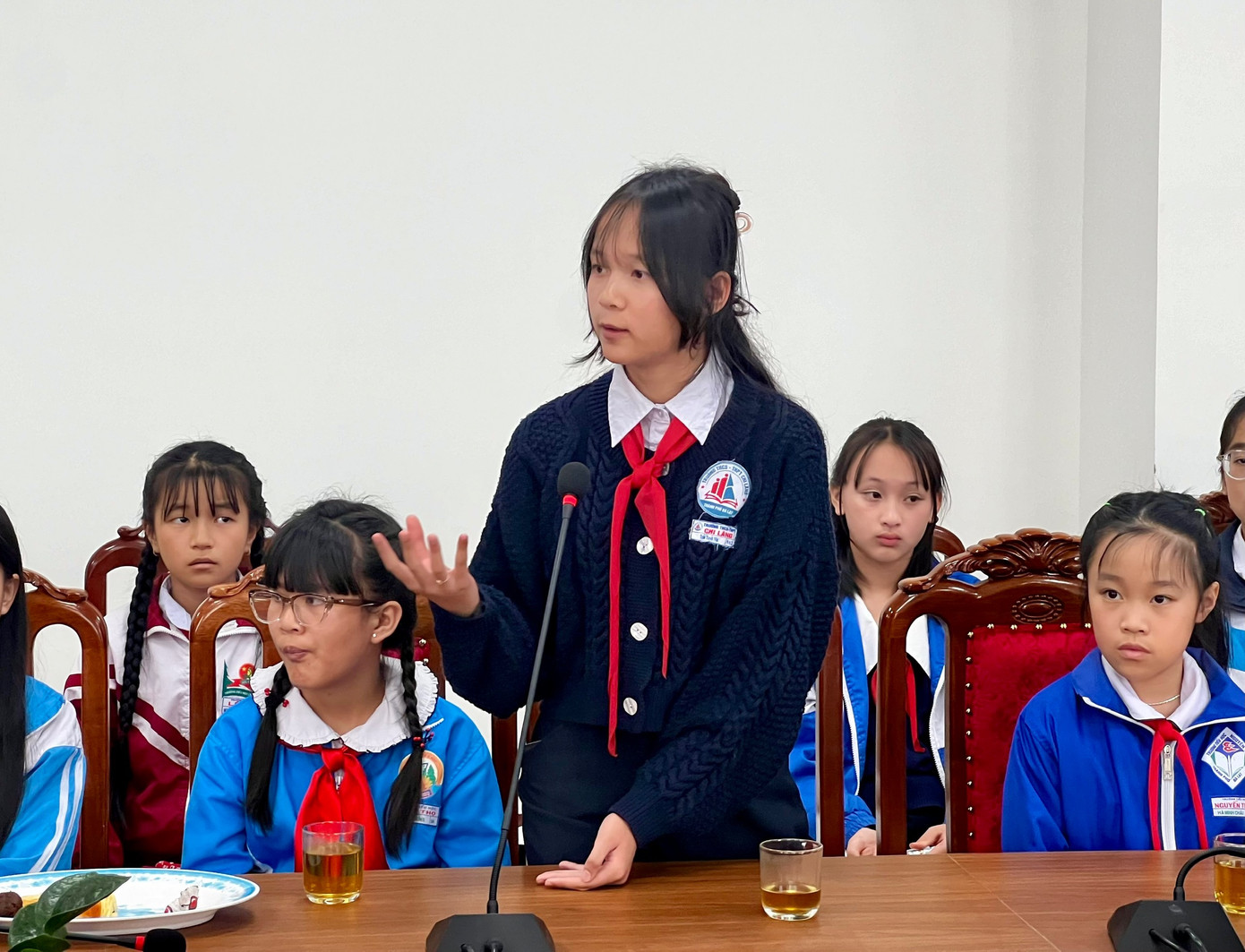 Đại biểu Trường THCS-THPT Chi Lăng (Đà Lạt) đặt câu hỏi cho Ban Tham vấn.