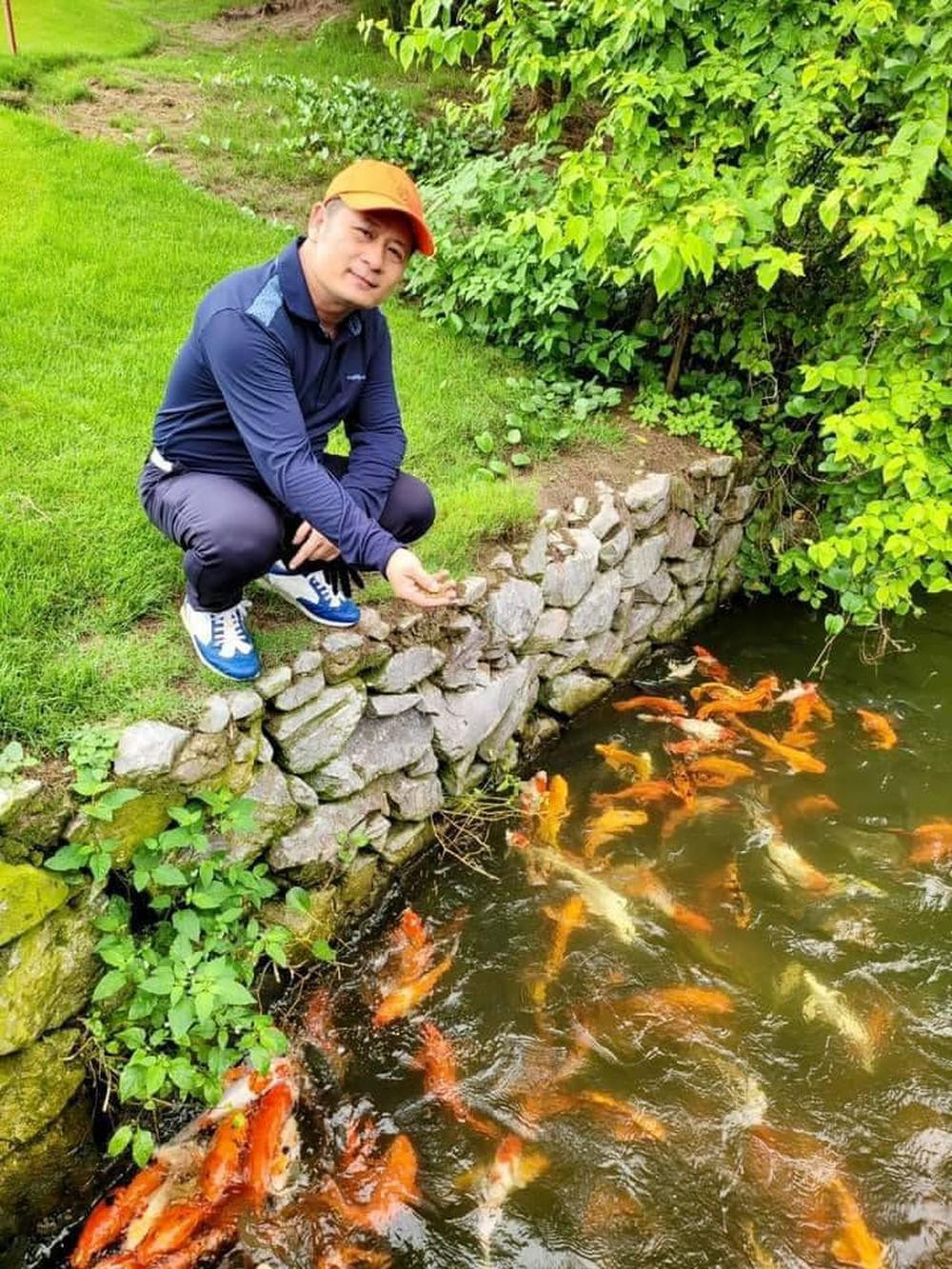 Hồ cá bên trong khuôn viên nhà của Bằng Kiều ở Mỹ.