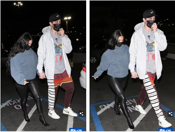 Theo một số nguồn tin, Kanye muốn theo đuổi lại vợ cũ nhưng Kim không còn thiết tha vì cô đã có "niềm vui mới". Ảnh: Kim Kardashian và tình mới Pete Davidson được trông thấy sánh đôi bên nhau ở Los Angeles (Mỹ) hồi đầu tuần.