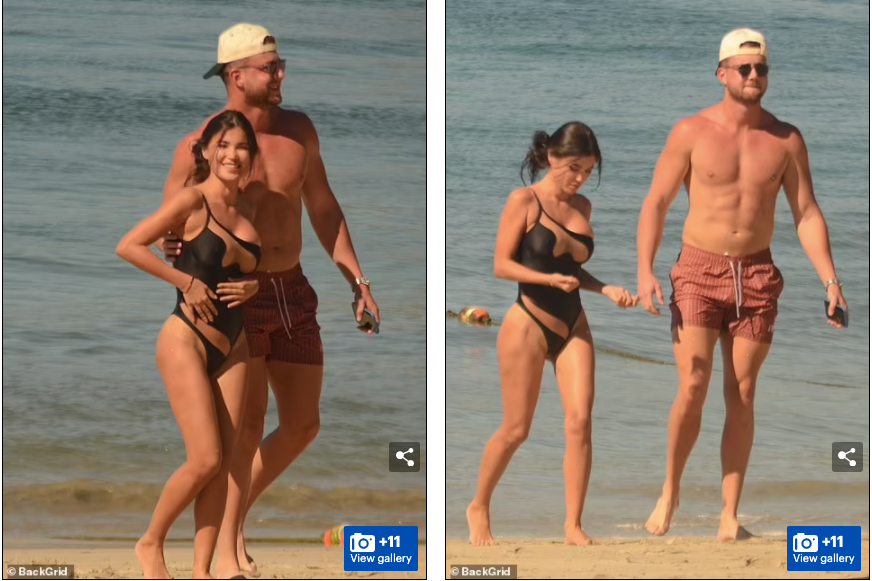 ... thì bạn gái anh - hot girl đình đám mạng xã hội Instagram với 6 triệu người theo dõi - khoe body siêu gợi cảm với áo tắm cắt xẻ, khoe gần trọn vòng một căng đầy táo bạo.