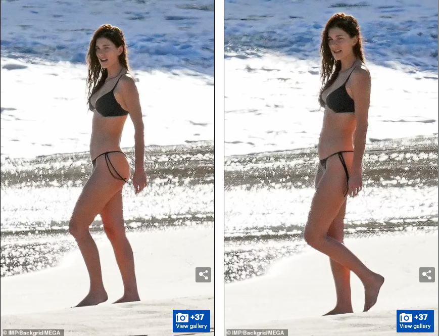 Camila Morrone cao 1m75, số đo 3 vòng 89-61-86(cm), hiện người mẫu nổi tiếng của làng thời trang. Cô đang sống cùng bạn trai tài tử ở Los Angeles, Mỹ.