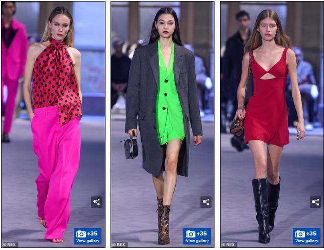 Trong khi đó, một số người mẫu thả dáng với nhiều trang phục sắc màu sặc sỡ.