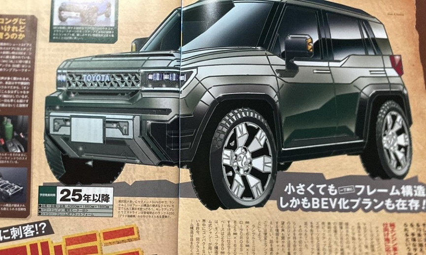 Bản phác họa mẫu SUV cỡ nhỏ mới của Toyota. Bản phác họa mẫu SUV cỡ nhỏ mới của Toyota.