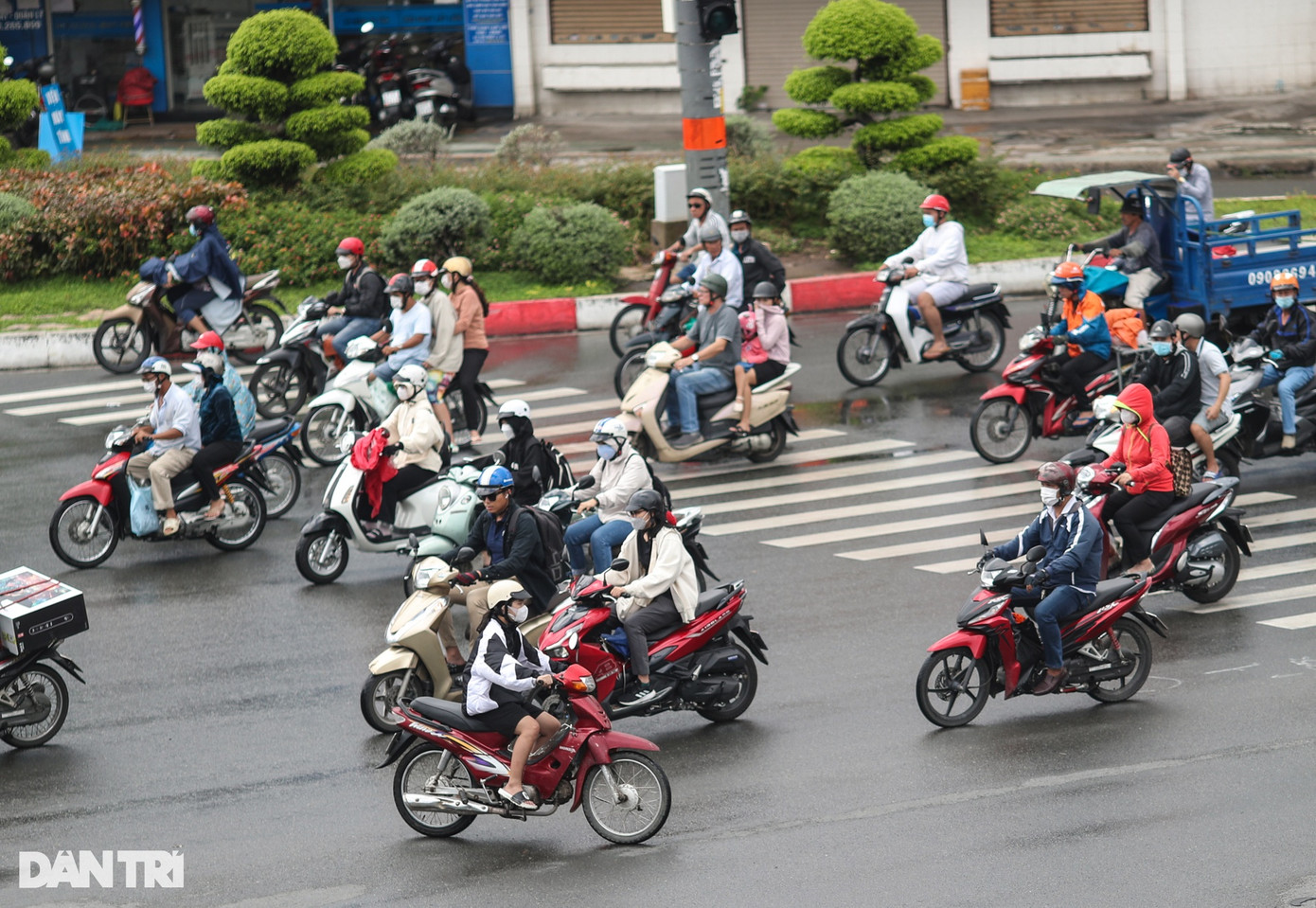 Tại ngã tư Hàng Xanh (quận Bình Thạnh) tình trạng người điều khiển xe máy đi ngược chiều khá phổ biến.