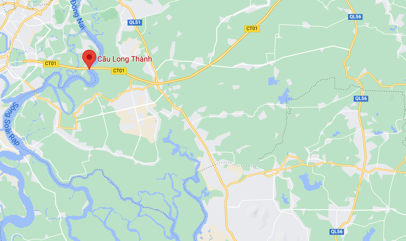 Vụ tai nạn xảy ra tại khu vực cầu Long Thành, TP Thủ Đức. Ảnh: Google Maps.