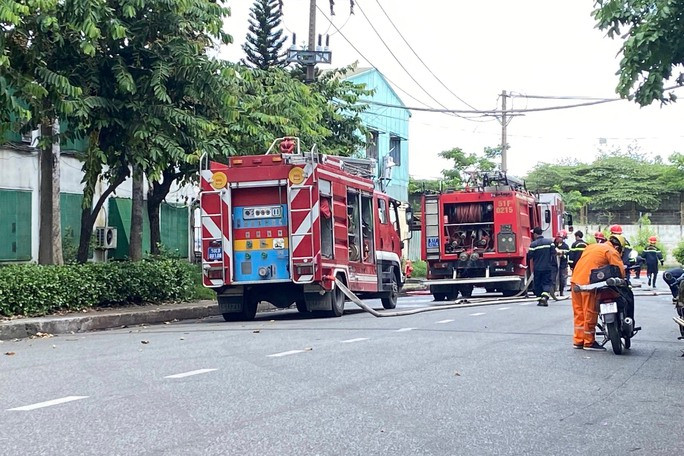 Nhiều xe chữa cháy được điều động đến hiện trường.