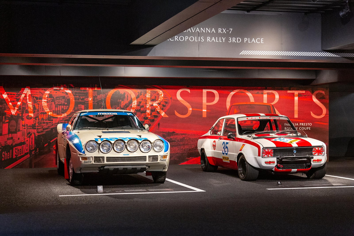 Ngoài ra, còn một số xe đua khác bao gồm chiếc Group B RX-7 đã về thứ ba tại giải Acropolis Rally năm 1985 ở Hy Lạp. Nó đứng cạnh một chiếc Familia Presto Rotary Coupe từng cùng Mazda tranh tài tại các cuộc đua.