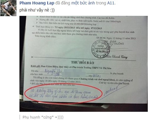 Nhiều bạn đồng tình trước ý kiến của phụ huynh. Ảnh: Chụp từ màn hình