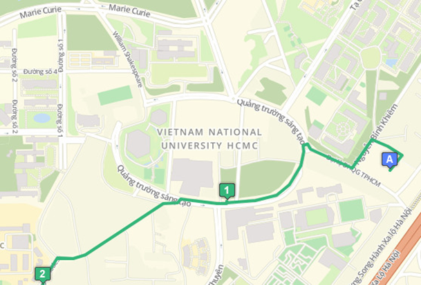 Lộ trình cũ của tuyến buýt số 52. Nguồn: Trung tâm Quản lý Giao thông công cộng TPHCM