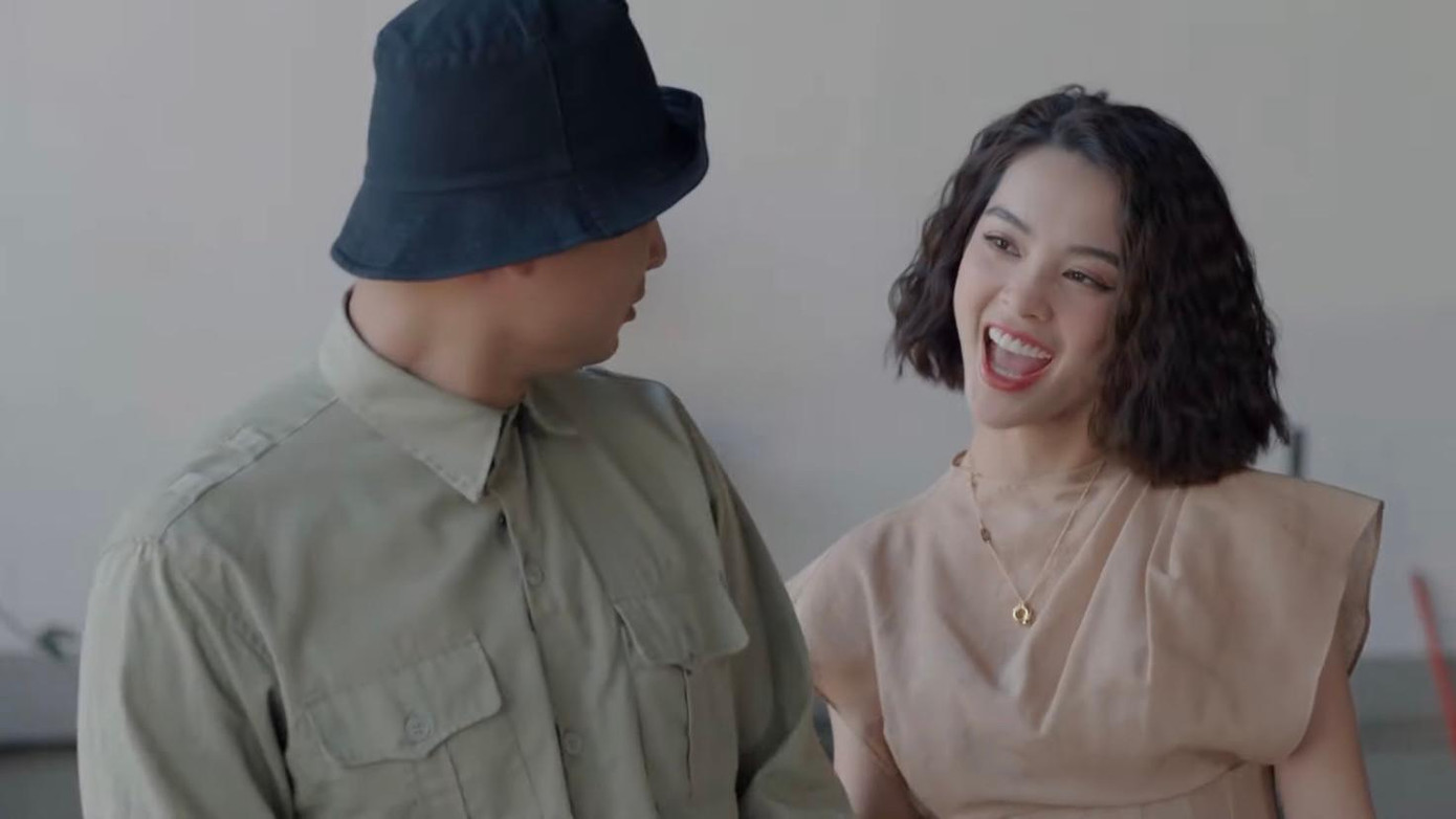 Cô gái "đồng điệu" đến tận gara ôtô Ngọc Vân để tìm Trung (Duy Hưng). Ảnh: CMH.