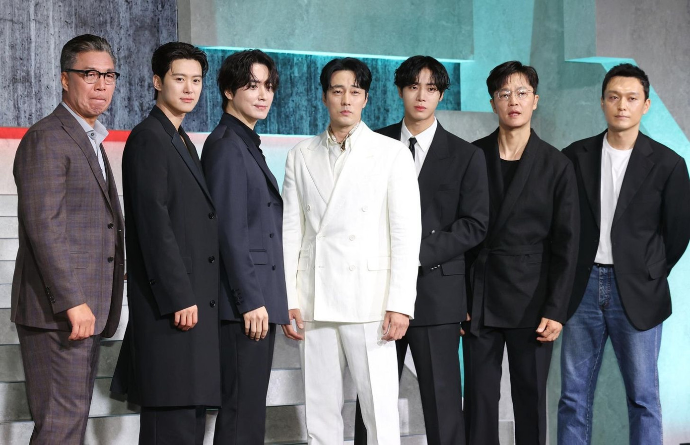 Dàn diễn viên toàn nam của Mercy for None. Ảnh: Yonhap. Dàn diễn viên toàn nam của Mercy for None. Ảnh: Yonhap.