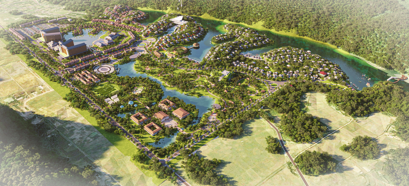 Dự án Khu du lịch văn hóa và nghỉ dưỡng Lạc Thủy (Hòa Bình) sẽ được điều chỉnh mục tiêu dự án từ khu du lịch sinh thái tâm linh thành khu du lịch nghỉ dưỡng, điều chỉnh tổng vốn đầu tư từ hơn 3.000 tỷ đồng lên trên 5.000 tỷ đồng. Trong ảnh là phối cảnh dự án, nguồn: Pacific.