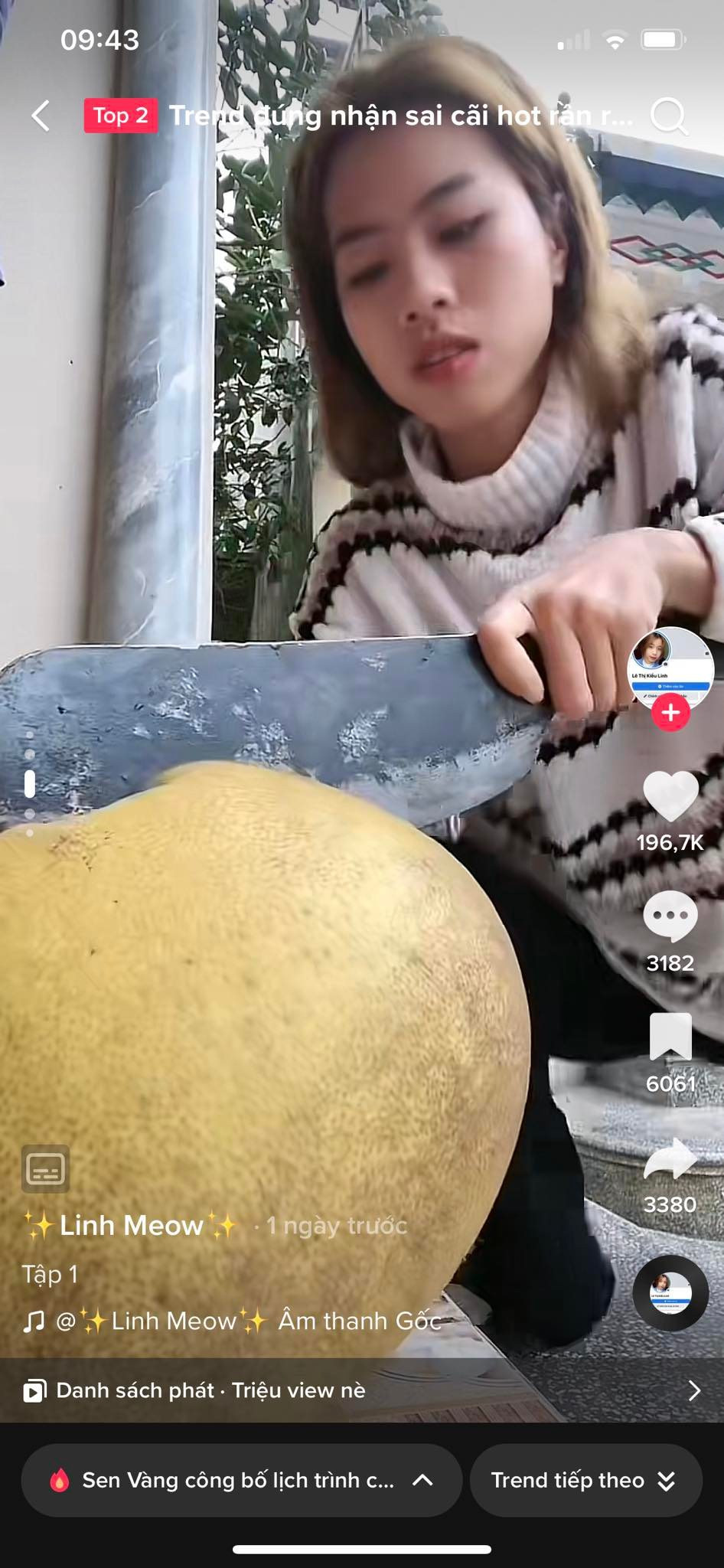 Các clip bắt chước bổ quả Các clip bắt chước bổ quả