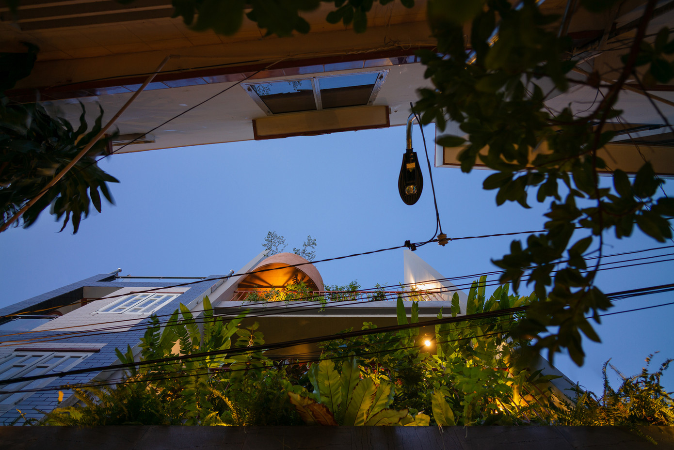 Cây xanh còn mang lại cảm giác thoải mái vào nhà, giúp ngôi nhà như hòa quyện với thiên nhiên.