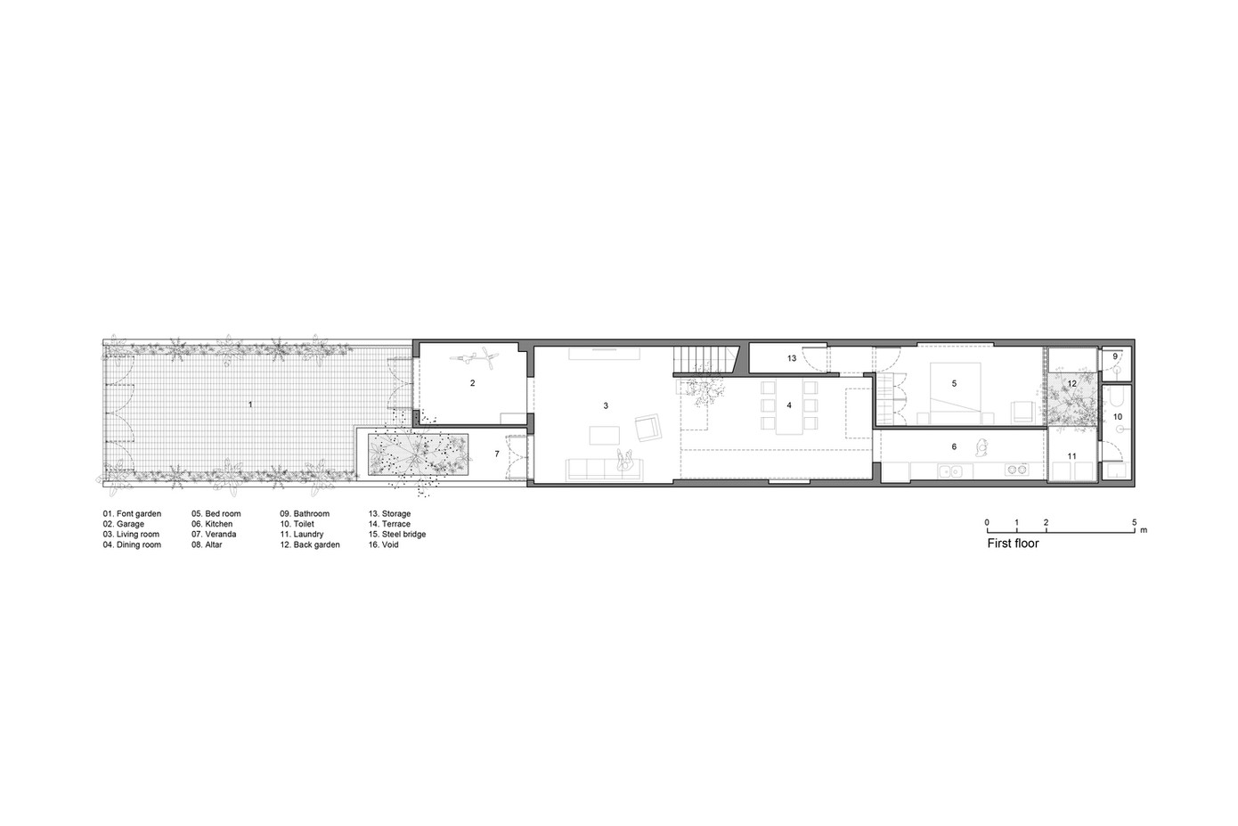 Trước yêu cầu của gia chủ, các kiến trúc sư đã thiết kế ngôi nhà với hai ô riêng dành cho phòng ngủ và một số không gian phụ trợ. Trước yêu cầu của gia chủ, các kiến trúc sư đã thiết kế ngôi nhà với hai ô riêng dành cho phòng ngủ và một số không gian phụ trợ.
