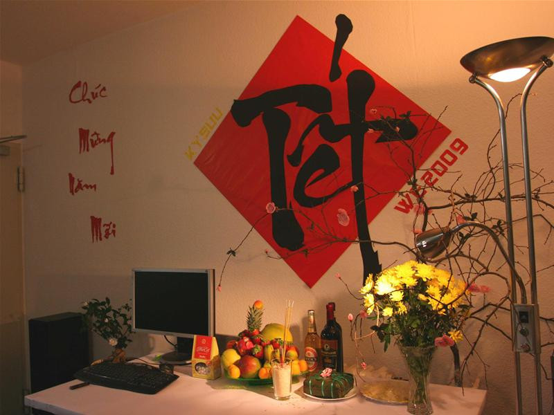 Mâm cỗ giao thừa của sinh viên Việt Nam tại Weimar