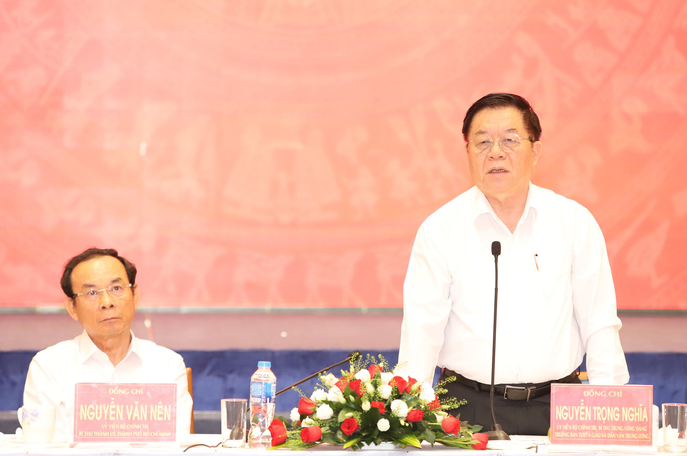 Ông Nguyễn Trọng Nghĩa trao đổi và kết luận tại buổi gặp mặt. Ảnh: Ngô Tùng Ông Nguyễn Trọng Nghĩa trao đổi và kết luận tại buổi gặp mặt. Ảnh: Ngô Tùng