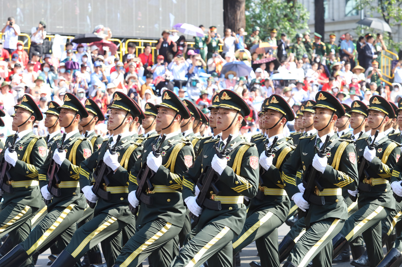 Quân Giải phóng nhân dân Trung Quốc (PLA) tham gia diễu binh tại buổi tổng duyệt.