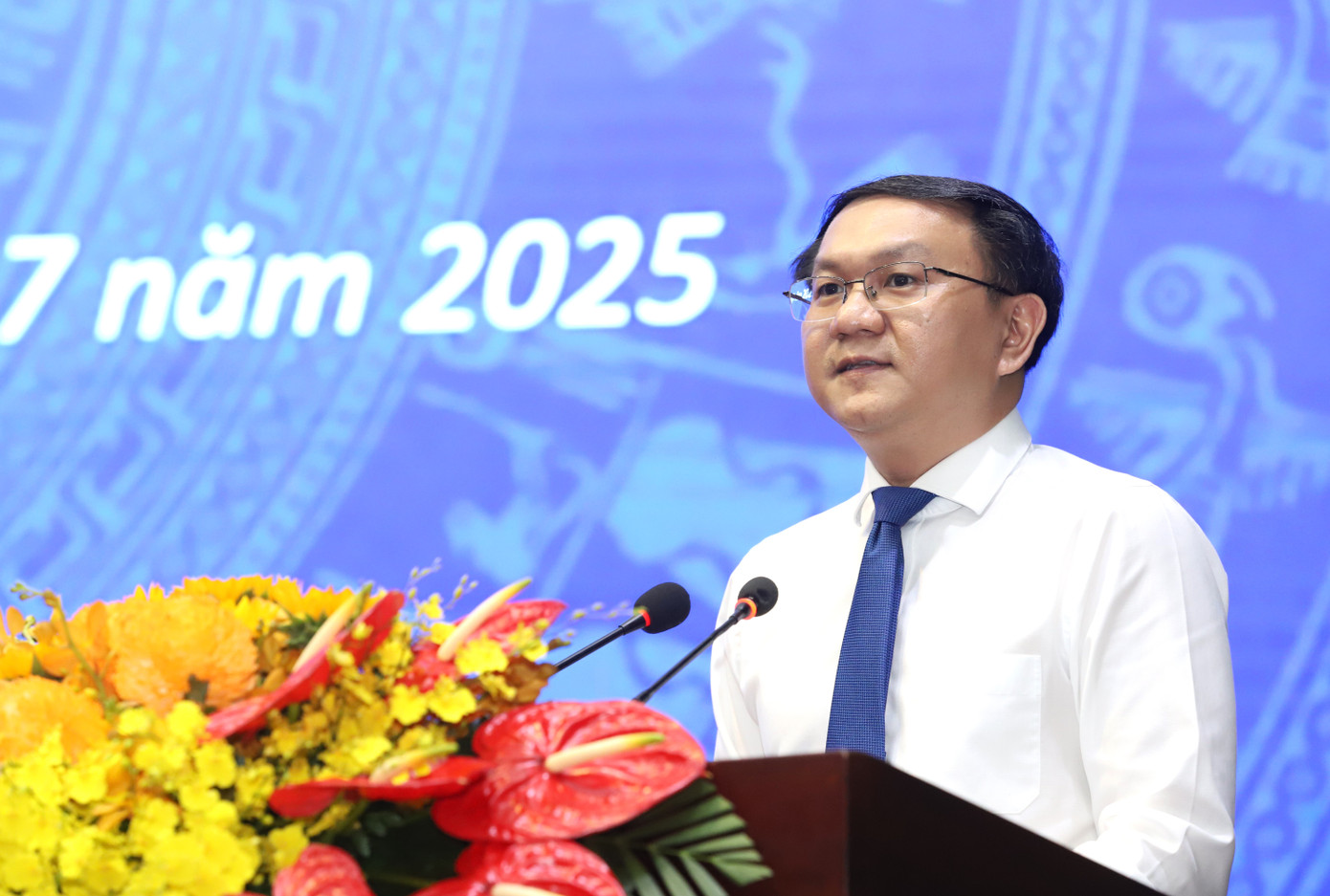 Ông Lâm Đình Thắng phát biểu nhận nhiệm vụ trong giai đoạn mới. Ảnh: Ngô Tùng