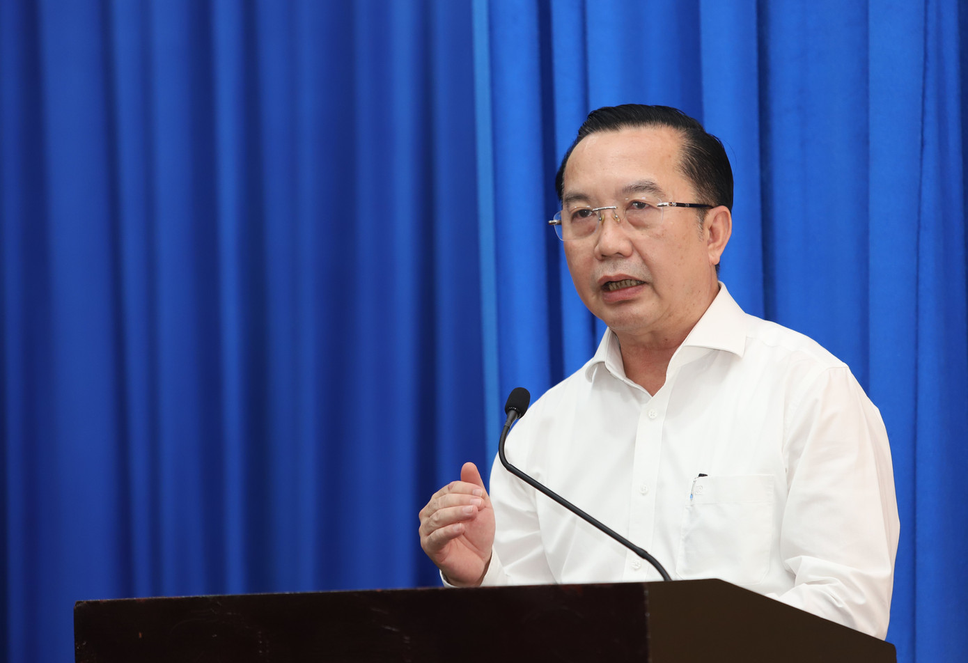 Giám đốc Sở VH&amp;TT TPHCM Trần Thế Thuận. Ảnh: Ngô Tùng