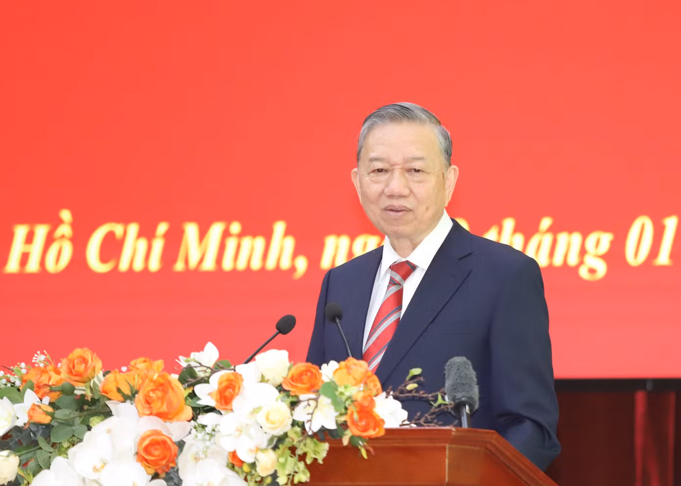 Tổng Bí thư Tô Lâm phát biểu tại buổi gặp mặt. Ảnh: Ngô Tùng