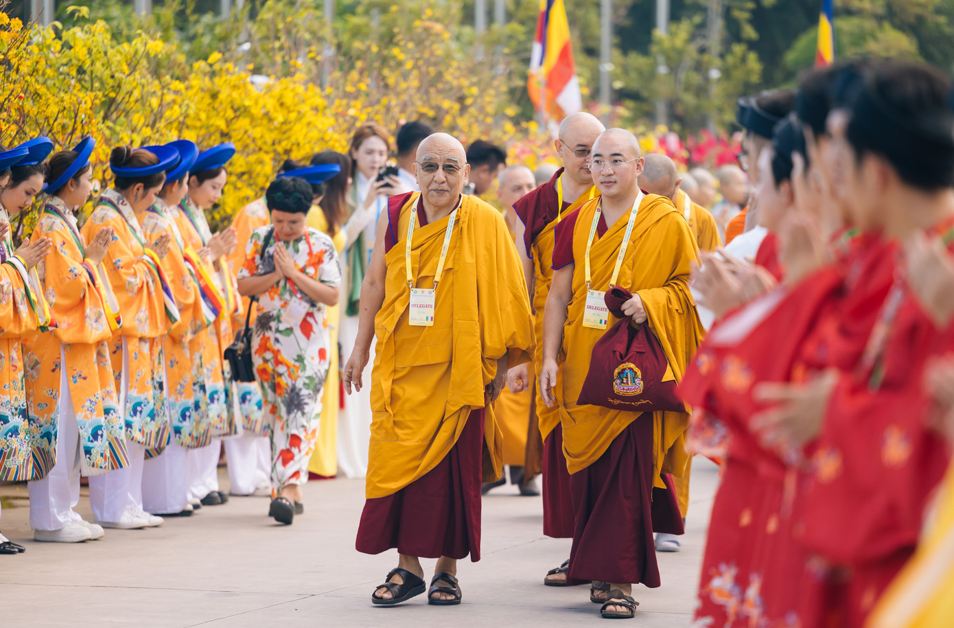 Đại biểu các tổ chức Phật giáo quốc tế tham dự Đại lễ Vesak Liên Hợp Quốc 2025 tại TPHCM. Ảnh: BTC.
